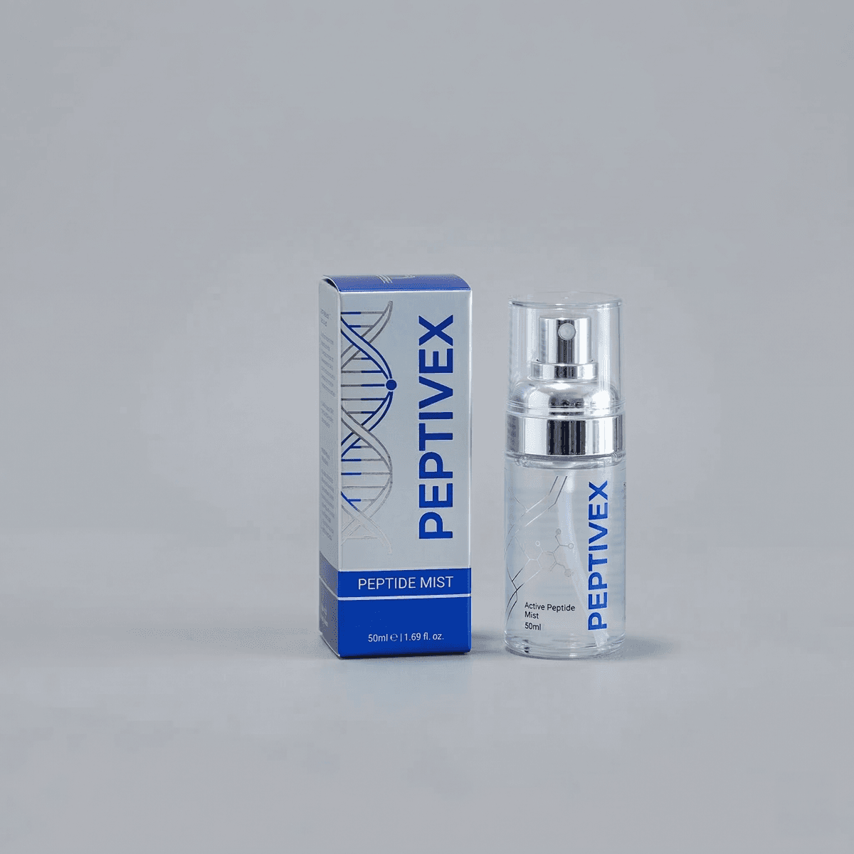 peptide box and bottle combo with clear BOPP label pharmaceutical branding