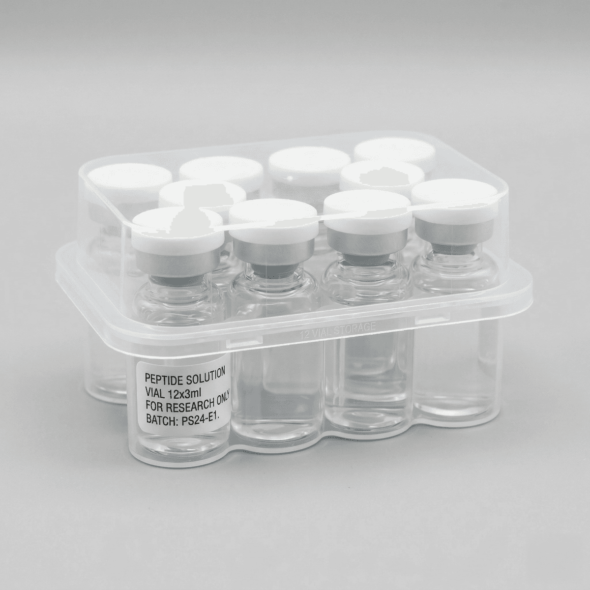 hard plastic case for 3ml peptide vials clinical pharmaceutical packaging