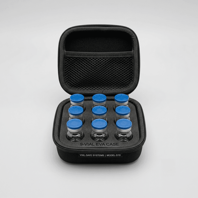 hard case with foam insert for peptide protocol kit vials ampoules