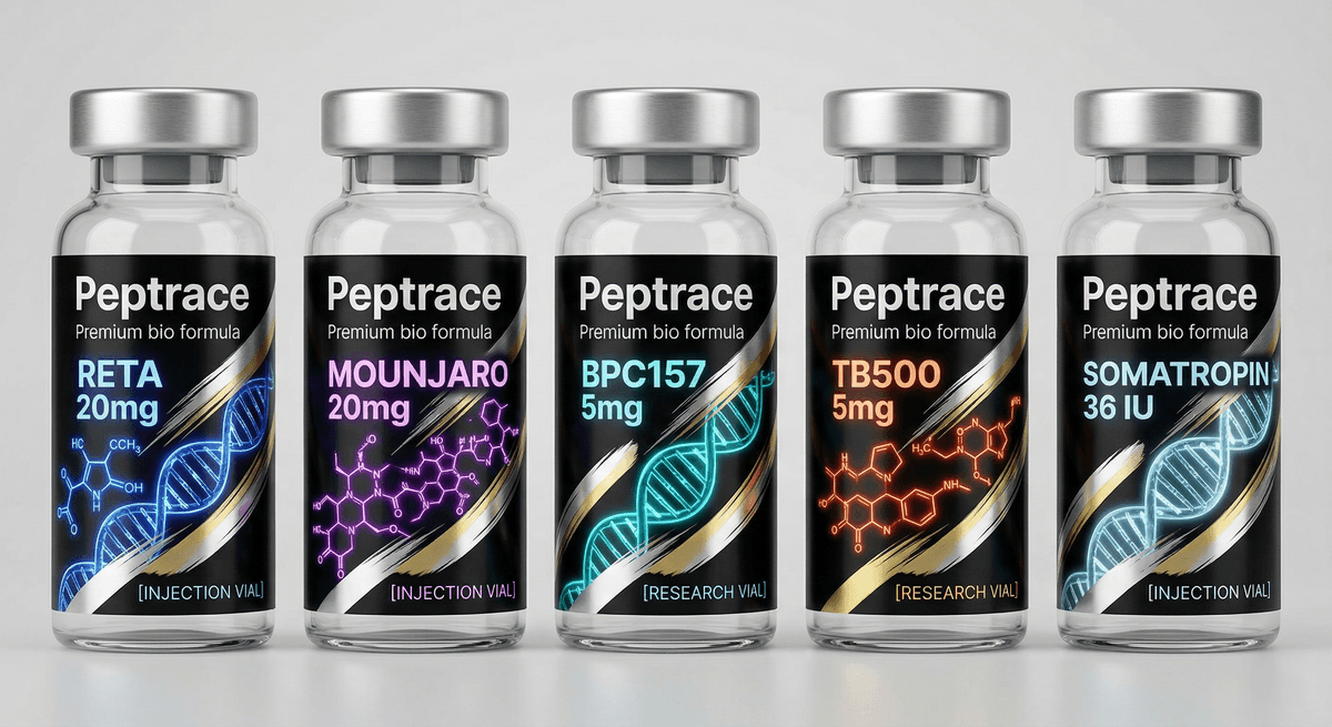 white BOPP label with matte lamination for peptide vials clean pharmaceutical branding